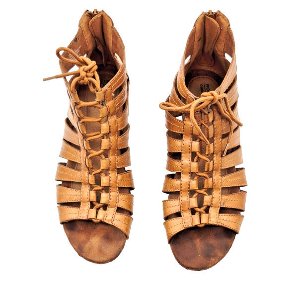 Rockport Cobb Hill Collection Sandals Brown Sz 10 M Lace & Zip Gladiator Style - Picture 3 of 8